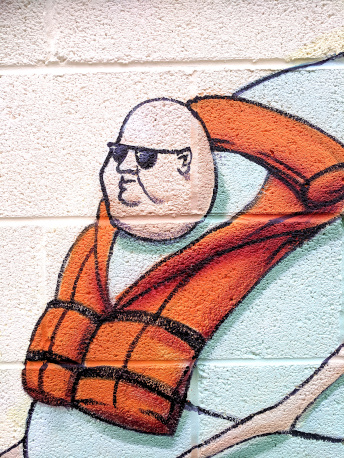 Close-up on the skiier