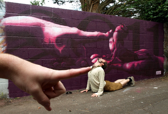 Painting of man doing yoga pose